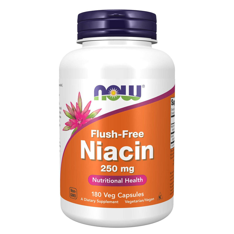 NOW Foods Flush-Free Niacin 250 mg 180 Veg Capsules