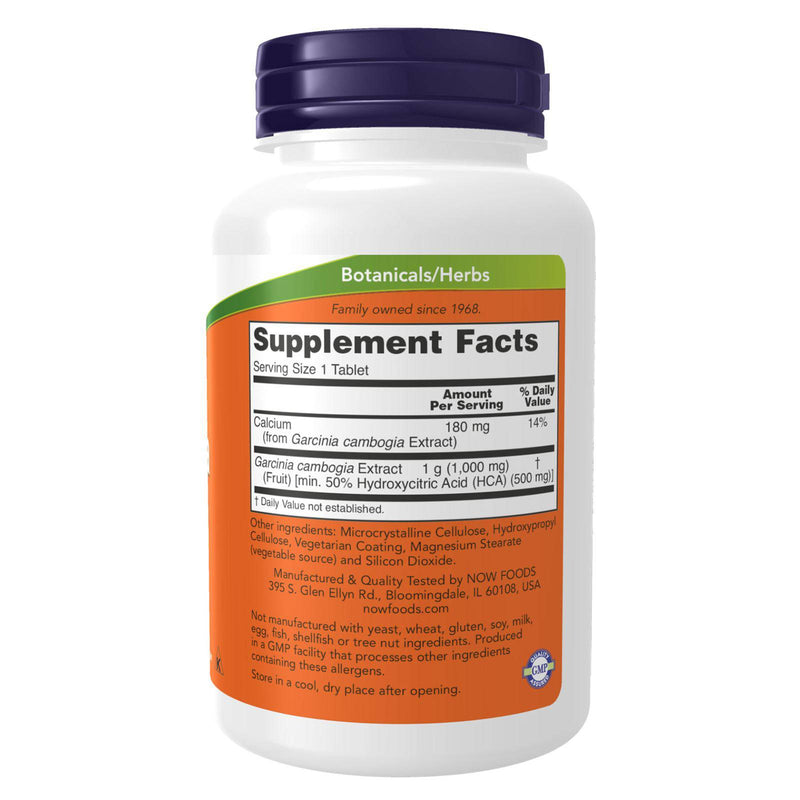 NOW Suplementos, Garcinia (Garcinia Cambogia) 1.000 mg, Metabolismo Saudável *, 120 Comprimidos