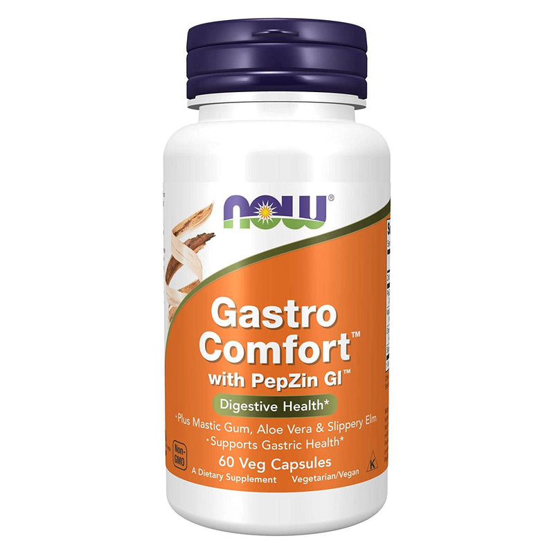 NOW Supplements, Gastro Comfort, 매스틱 검 성분 추가, 알로에 베라 및 Slippery Elm, 60 식물성 캡슐