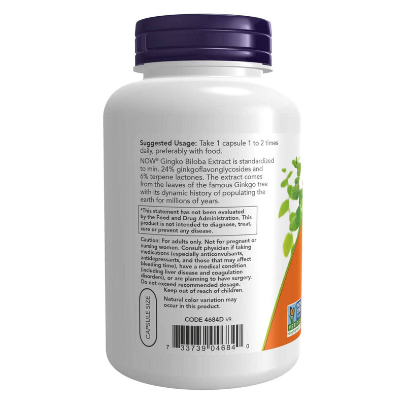 NOW Foods Ginkgo Biloba 60 mg 240 Veg Capsules