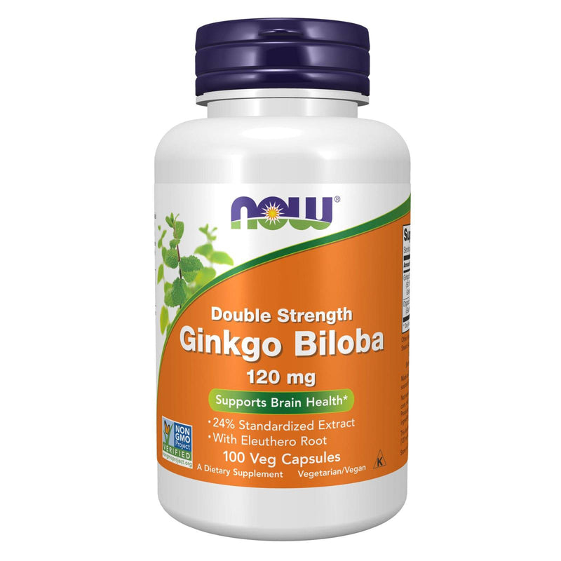 NOW Foods Ginkgo Biloba Double Strength 120 mg 100 Veg Capsules