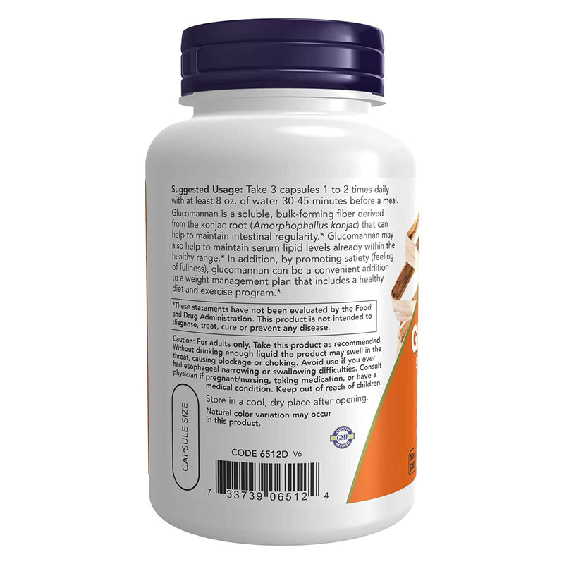 NOW Foods Glucomannan 575 mg 180蔬菜胶囊