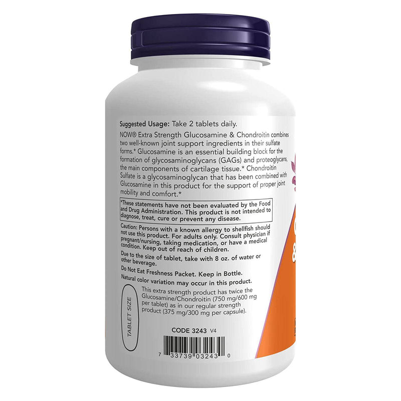 NOW Foods Glucosamine & Chondroitin Extra Strength 120 Tablets