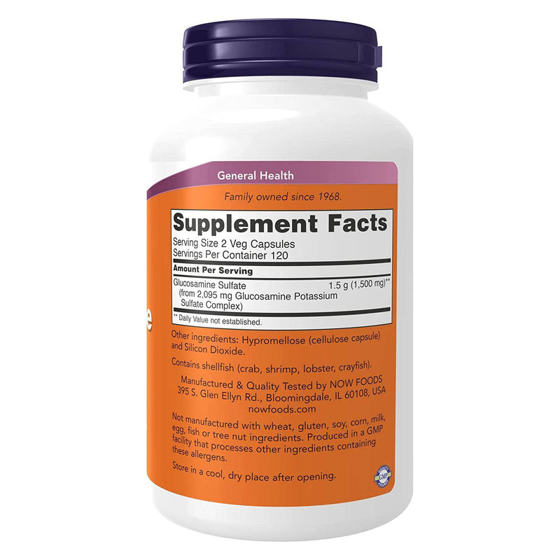 NOW Foods Glucosamine Sulfate 750 mg 240 Veg Capsules