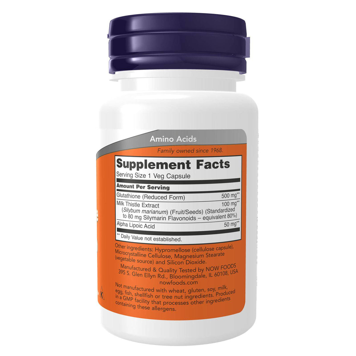 NOW Foods 谷胱甘肽500 mg 30蔬菜胶囊| DailyVita