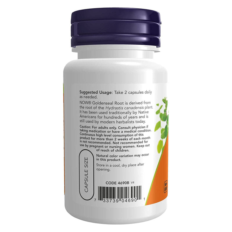 NOW Foods Goldenseal Root 500 mg 50 Veg Capsules