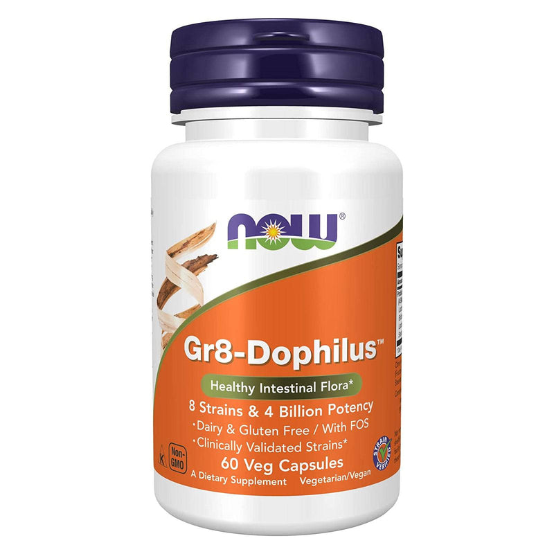 NOWサプリメント、Gr8-Dophilus™、8株、40億の効力、常温保存食品、60ベジカプセル