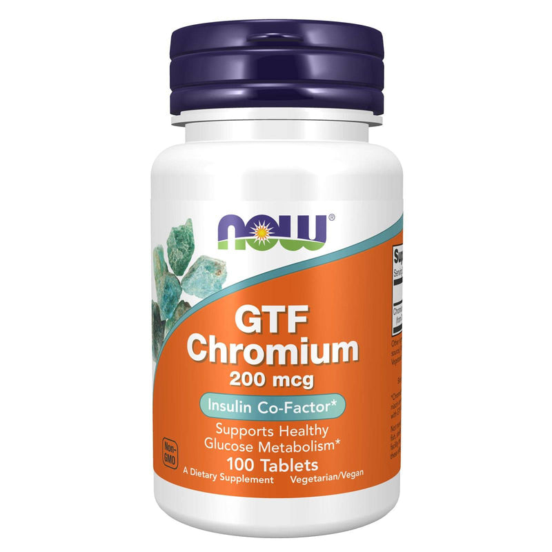 NOW Foods GTF Chromium 200 mcg Yeast Free 100 Tablets