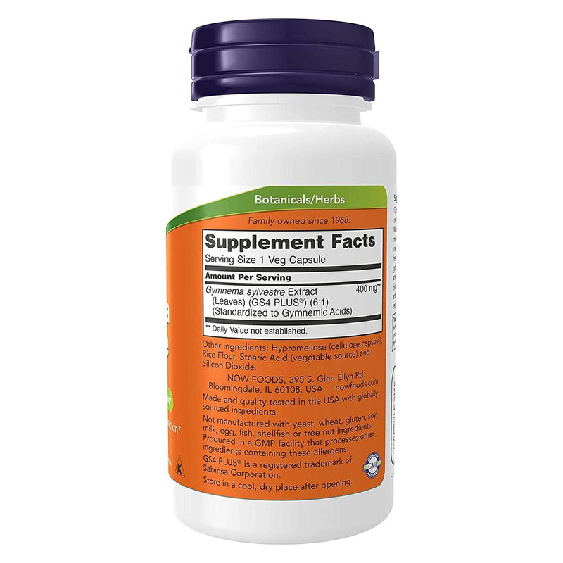 Suplementos NOW, Gymnema Sylvestre 400 mg, apoya el metabolismo de la glucosa*, 90 cápsulas vegetales