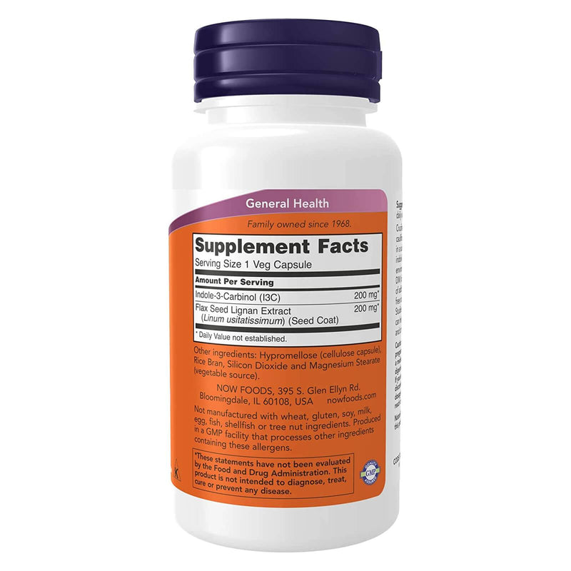 NOW Foods Indole-3-Carbinol（I3C）200 mg 60 Veg胶囊