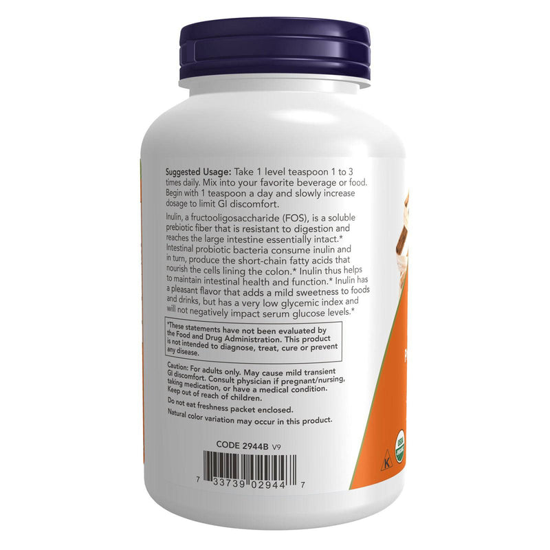 NOW Foods Inulin Prebiotic Pure Powder Organic 8 oz