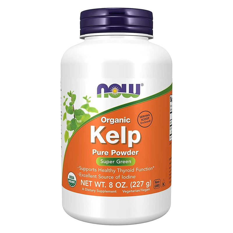 NOW Suplementos, Kelp Powder, Certified Organic, Excelente fonte de iodo, Super Green, 8 onças