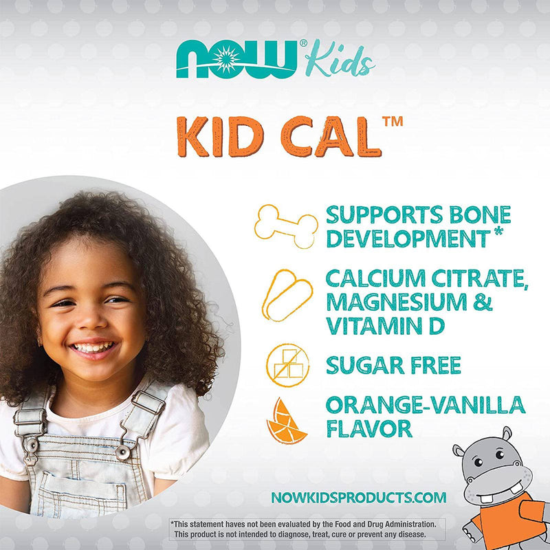 NOW Foods Kid Cal 100 Chewables, Calcium Magnesium with Vitamin D3