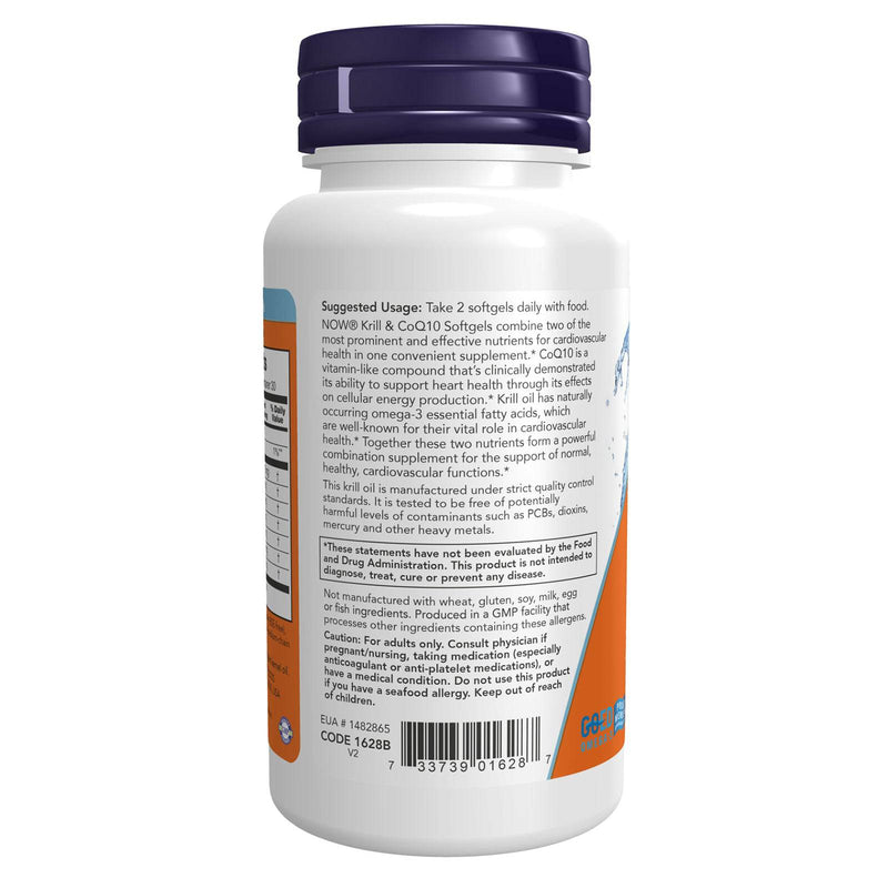 NOW Foods Krill & CoQ10 60 Softgels