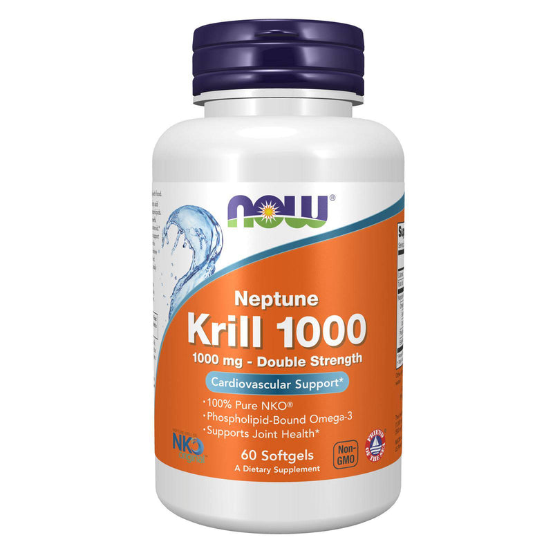 NOW Foods Krill Oil Double Strength 1000 mg 60 Softgels