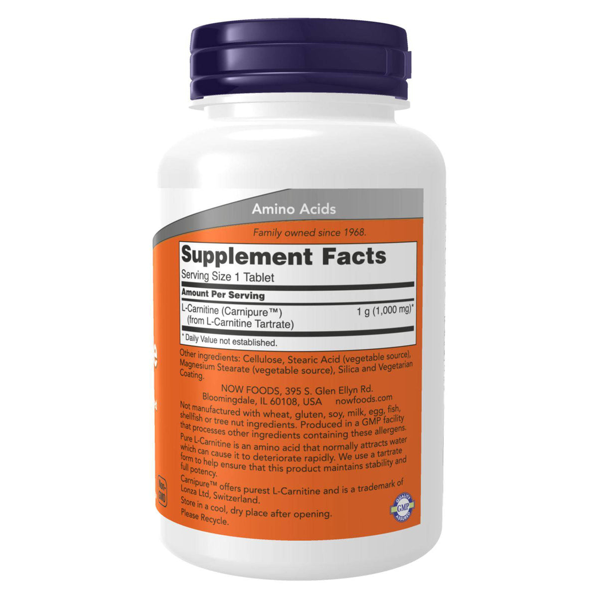 NOW Foods L-carnitina 1000 mg 50 tabletas | DailyVita