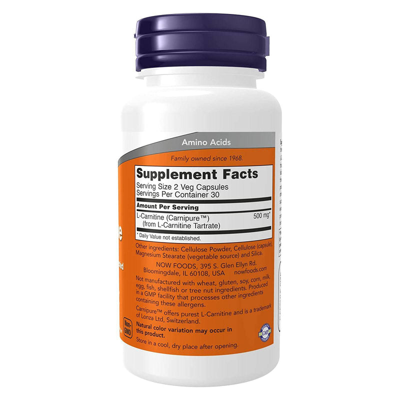 NOW Foods L-Carnitine 250 mg 60 Veg Capsules