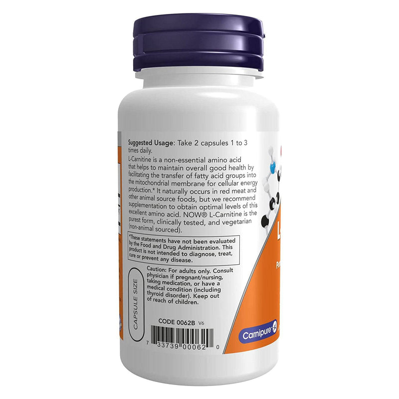 NOW Foods L-Carnitine 250 mg 60 Veg Capsules