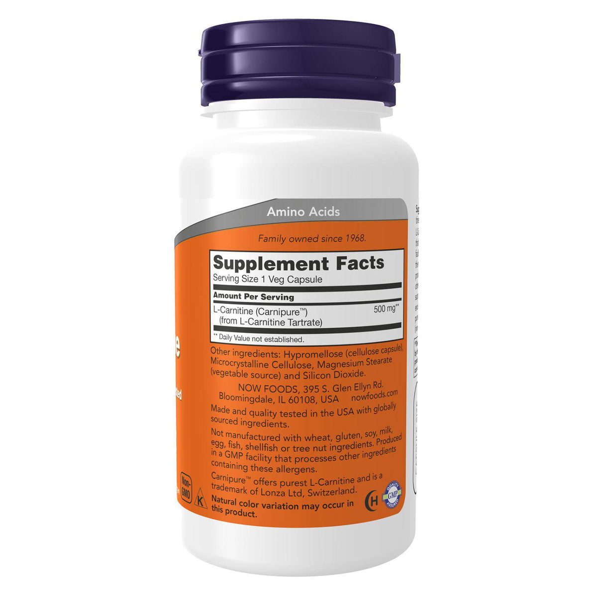 NOW Foods L-Carnitine 500 mg 60 Veg Capsules | DailyVita NOW Foods L-Carnitine 500 mg 60 Veg Capsules | DailyVita