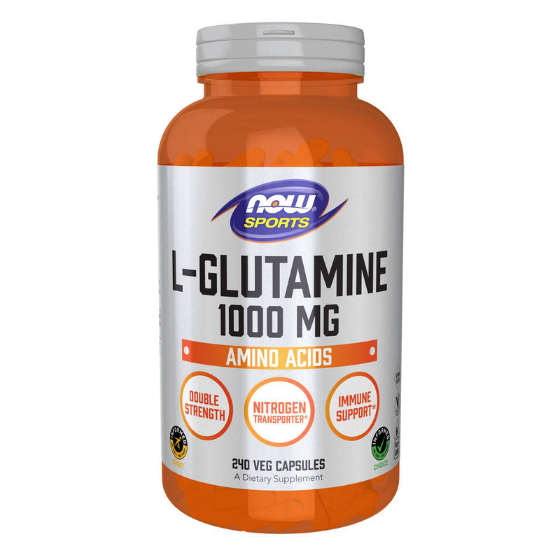 NOW Foods L-Glutamine Double Strength 1000 mg 240 Veg Capsules