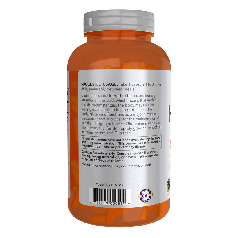 NOW Foods L-Glutamine Double Strength 1000 mg 240 Veg Capsules