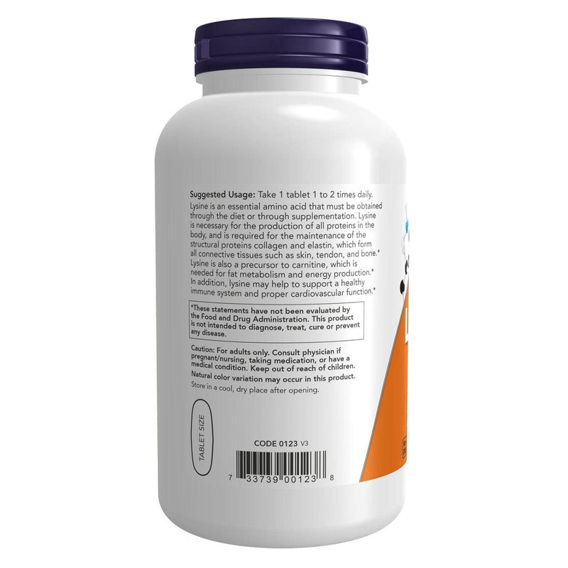 NOW Foods L-Lysine Double Strength 1000 mg 250 Tablets