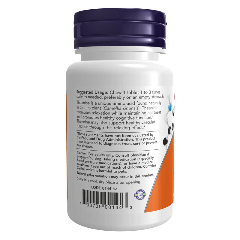 NOW Foods L-Theanine 100 mg 90 Chewables