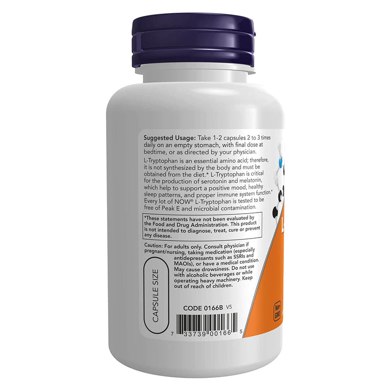 NOW Foods L-Tryptophan 500 mg 60 Veg Capsules