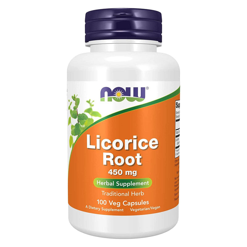 NOW Foods Licorice Root 450 mg 100 Veg Capsules