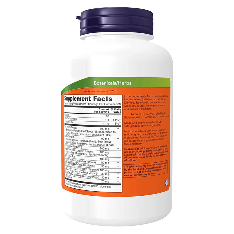 NOW Supplements, Liver Refresh™ con extracto de cardo mariano y una mezcla única de hierbas y enzimas, 180 cápsulas vegetales