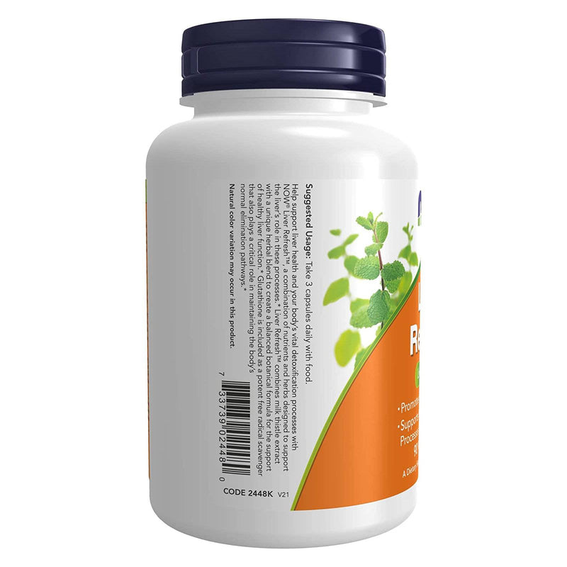 NOW Supplements, Liver Refresh™ con extracto de cardo mariano y una mezcla única de hierbas y enzimas, 90 cápsulas vegetales