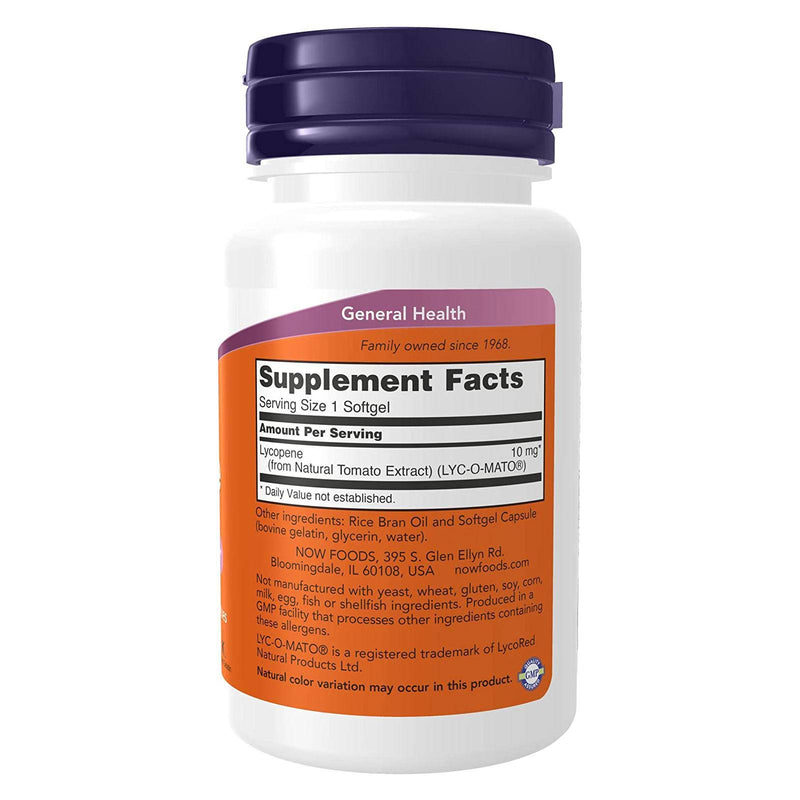 NOW Foods Lycopene 10 mg 60 Softgels