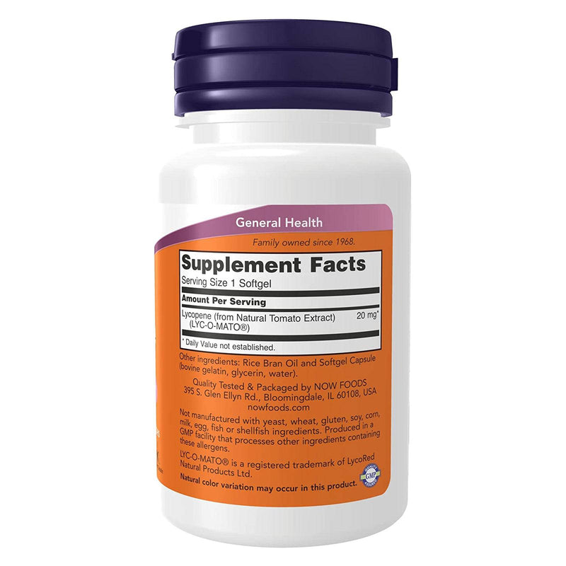 NOW Foods Lycopene 20 mg 50 Softgels