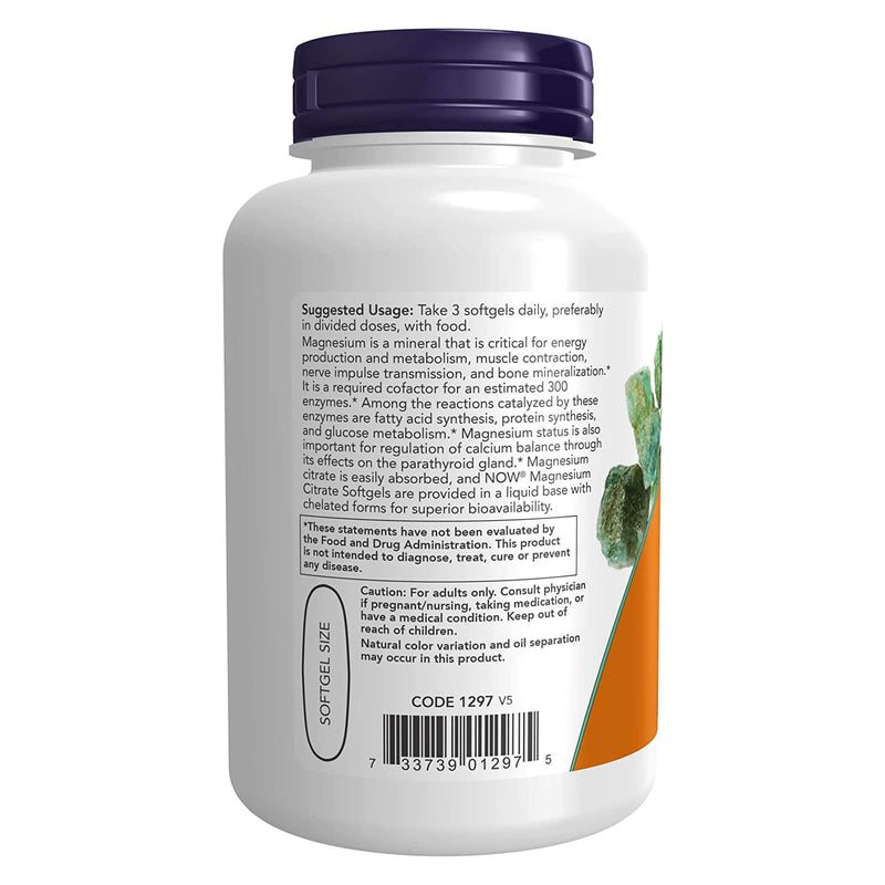 NOW Foods Magnesium Citrate 90 Softgels