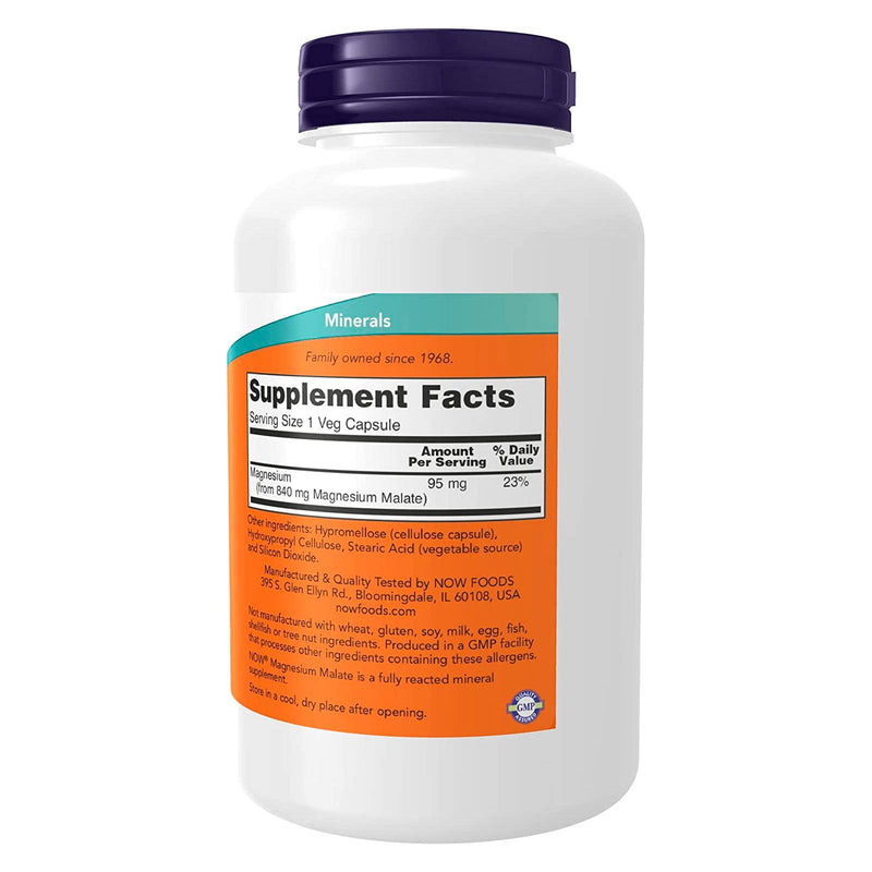 NOW Foods Magnesium Malate Caps 180 Veg Capsules