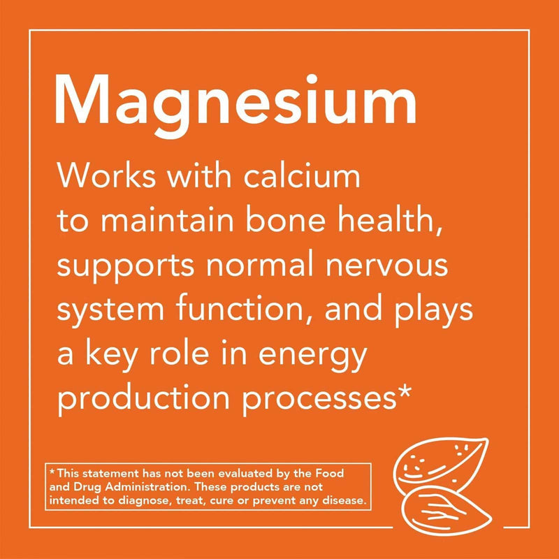 NOW Suplementos, cápsulas de malato de magnésio com 95 mg de magnésio elementar, suporte ao sistema nervoso *, 180 cápsulas vegetais