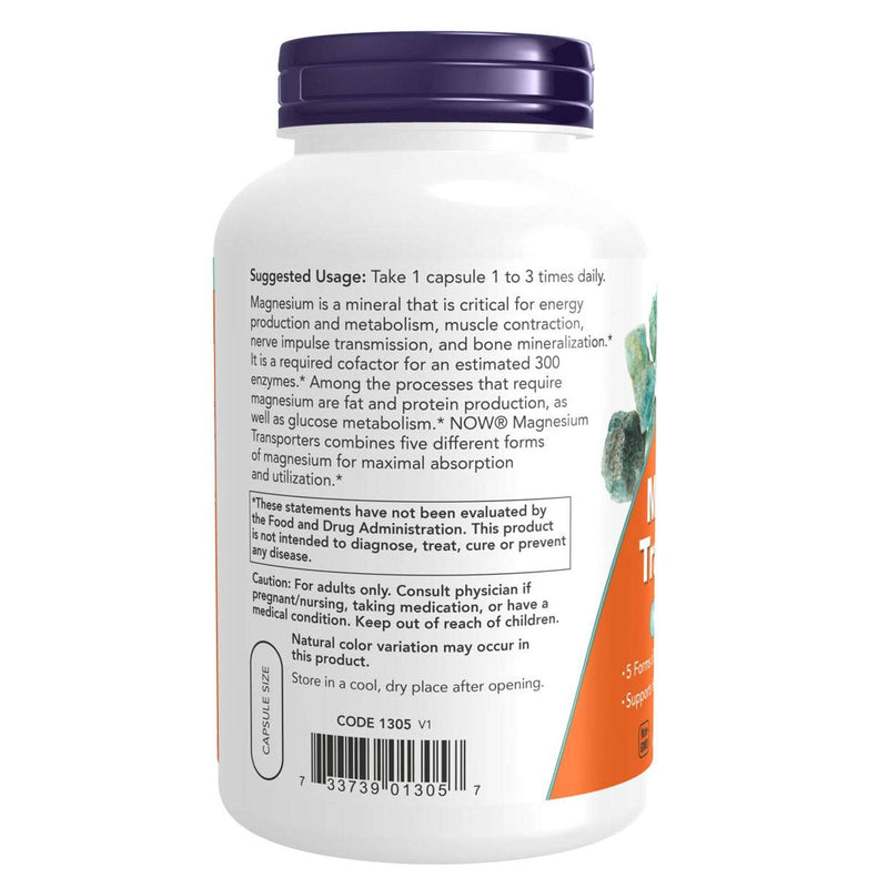 NOW Foods Magnesium Transporters 180 Veg Capsules