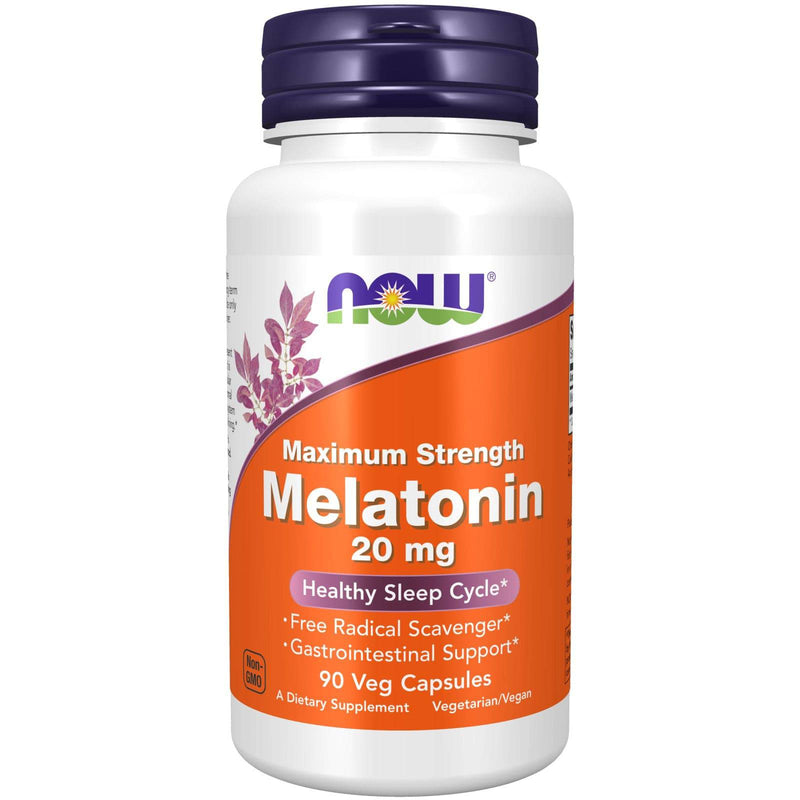 NOW Foods Melatonin Maximum Strength 20 mg 90 Veg Capsules