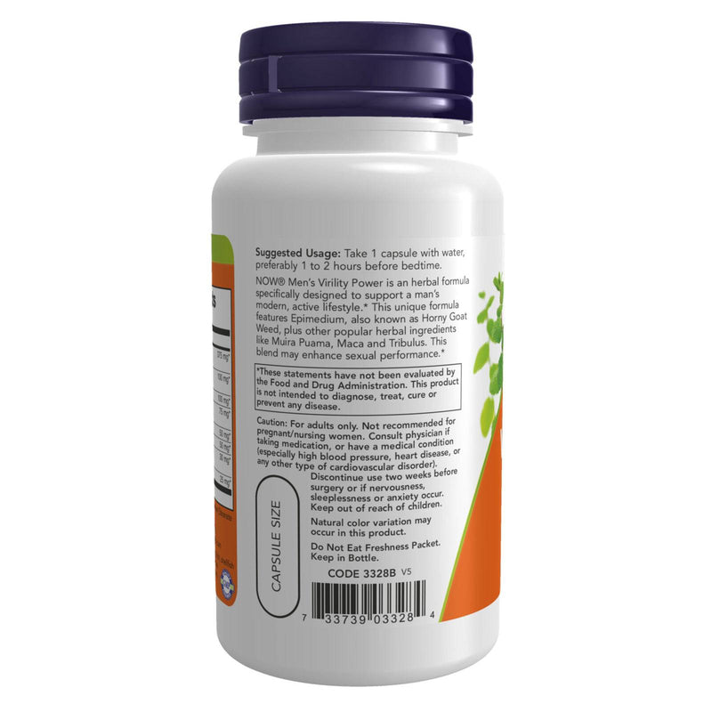 NOW Foods Men's Virility Power 60 Veg Capsules