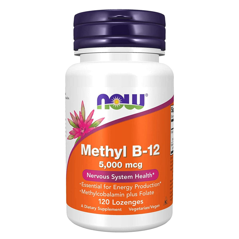 NOW Suplementos, Metil B-12 (Metilcobalamina) 5.000 mcg, Saúde do Sistema Nervoso*, 120 Pastilhas