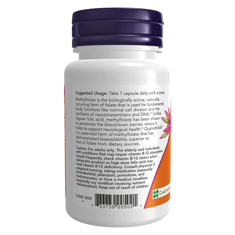 NOW Foods Methyl Folate 5000 mcg 50 Veg Capsules