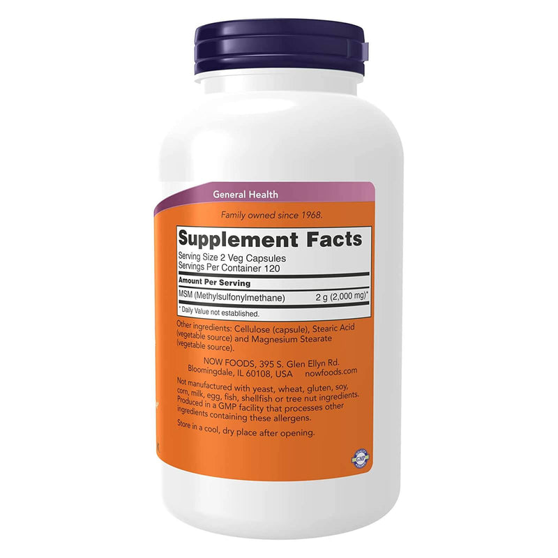 NOW Foods MSM 1000 mg 240 Veg Capsules