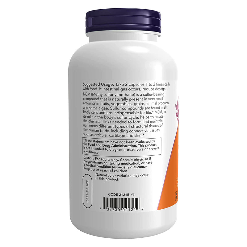 NOW Foods MSM 1000 mg 240 Veg Capsules