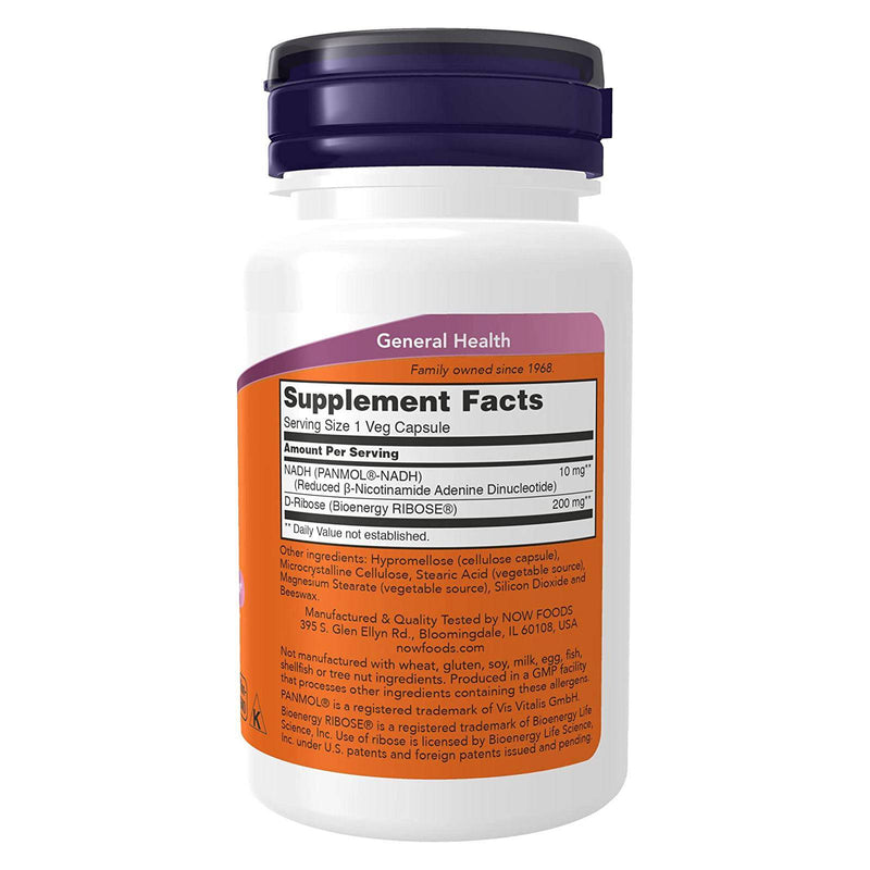 NOW Foods NADH 10 mg 60 Veg Capsules