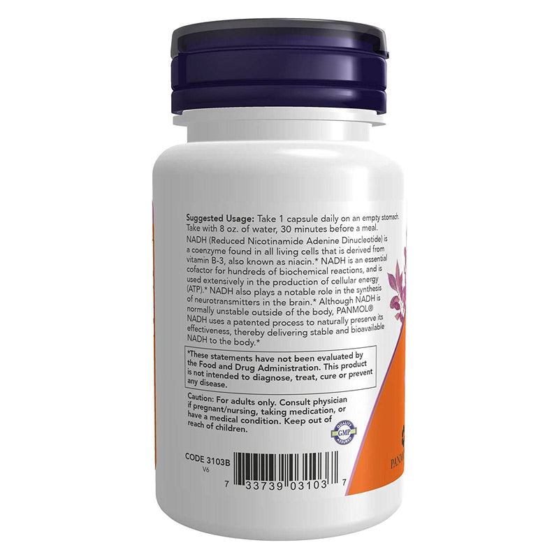 NOW Foods NADH 10 mg 60 Veg Capsules