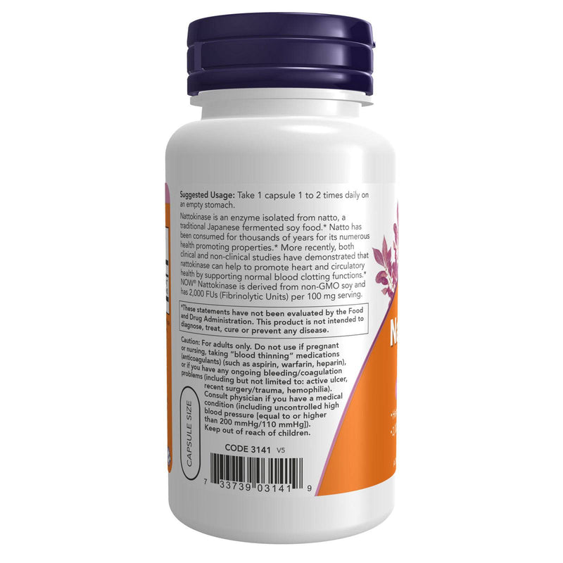 NOW Foods Nattokinase 100 mg 120 Veg Capsules