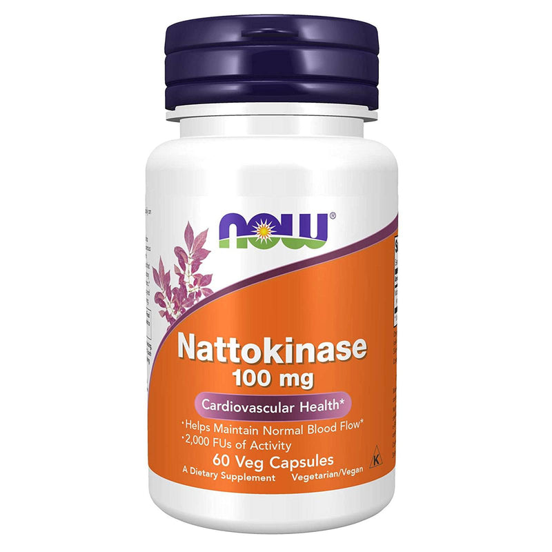 NOW Suplementos, Nattokinase 100 mg (de soja não transgênica) com 2.000 FUs de atividade, 60 cápsulas vegetais