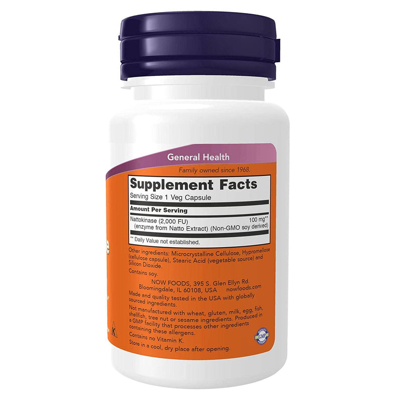 NOW Foods Nattokinase 100 mg 60 Veg Capsules