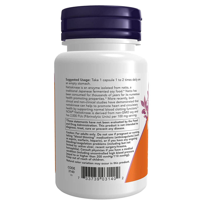 NOW Foods Nattokinase 100 mg 60 Veg Capsules