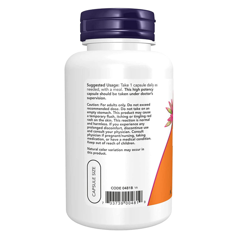 NOW Suplementos, Niacina (Vitamina B-3) 500 mg, Vitamina Essencial do Grupo B*, Saúde Nutricional, 100 Cápsulas